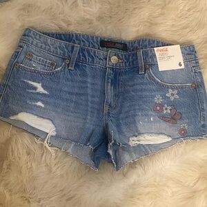 Coca Cola Embroidered Blue Jean Shorts